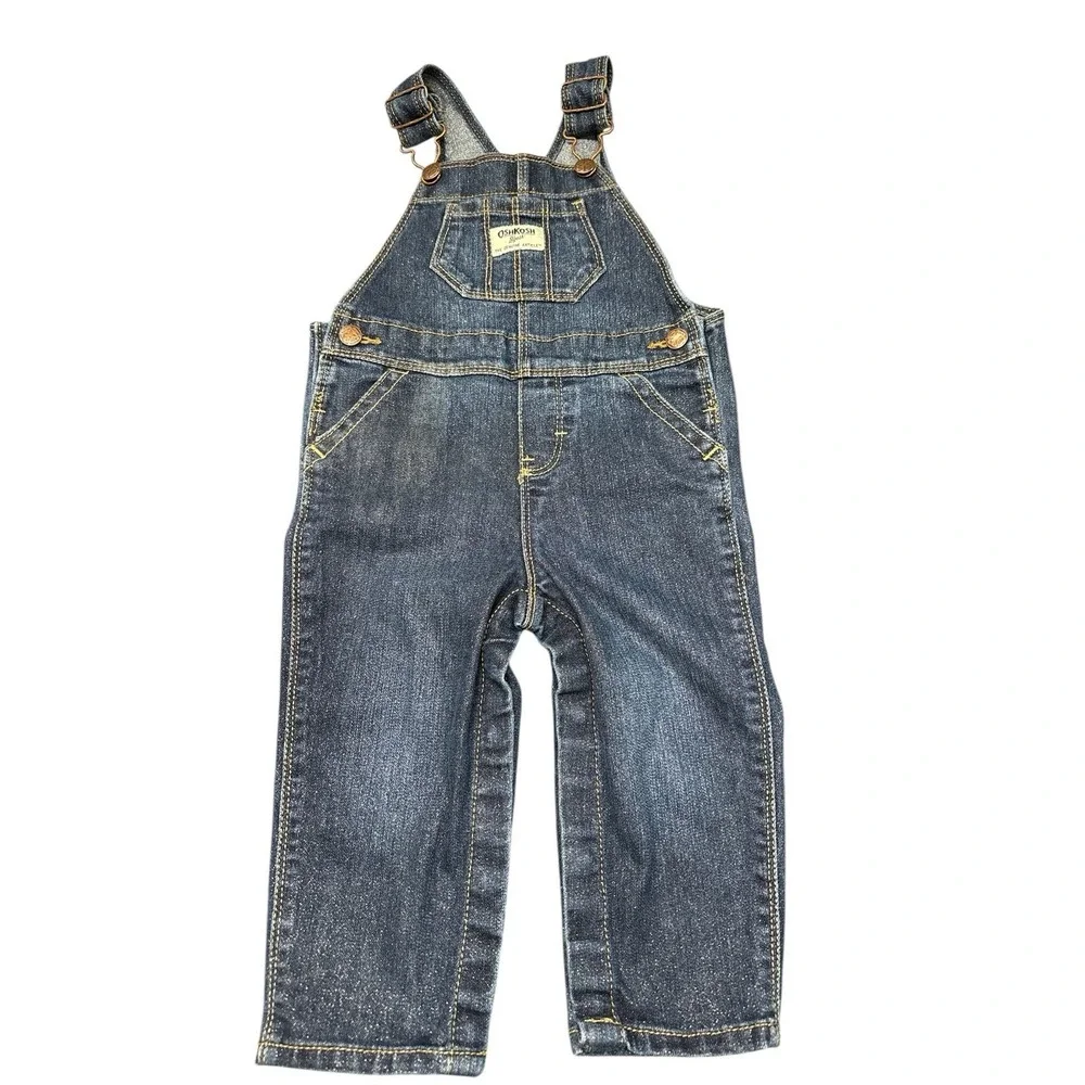 OshKosh‎ B'gosh Denim Sparkle Overalls • 18 Months • Jean Vestbak Bibs